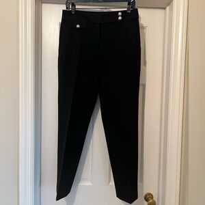Veronica Beard Renzo Pants - black with silver buttons